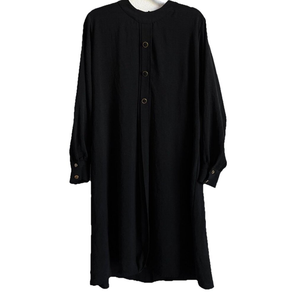 FERACE Women’s (52) XL Full Sleeve Black Modest‎ Turkish Maxi Dress Round Neck